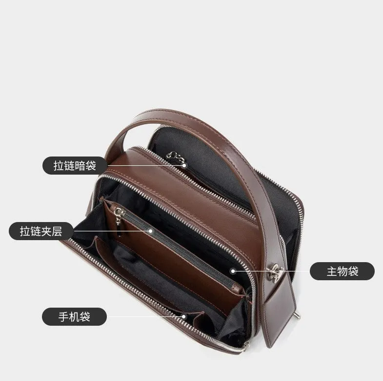 2025  Ear Hanging Series Handheld Eaves Leather Women's Diagonal Cross Bag 2950 coffee