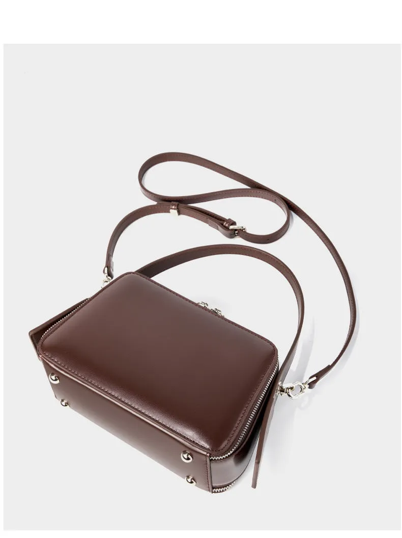 2025  Ear Hanging Series Handheld Eaves Leather Women's Diagonal Cross Bag 2950 coffee