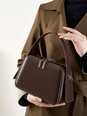 2025  Ear Hanging Series Handheld Eaves Leather Women's Diagonal Cross Bag 2950 coffee