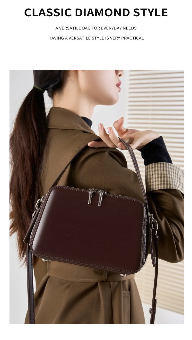 2025  Ear Hanging Series Handheld Eaves Leather Women's Diagonal Cross Bag 2950 coffee