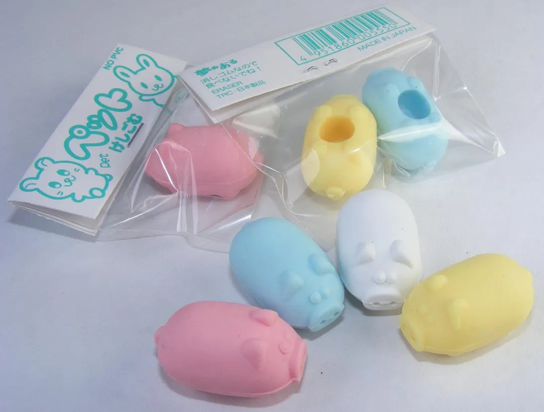 381921 DOUBLE MINI PIG ERASERS-20