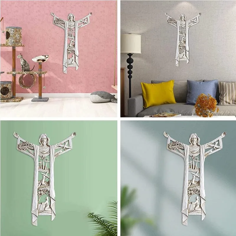 A Risen Christ Wall Cross Statue