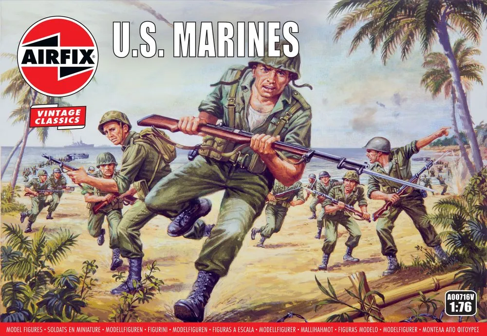 Airfix 1:76 Wwii U.S. Marines Model Figures