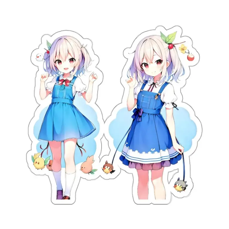 Anime Style Girls Kiss Cut Stickers: Add Fun Flair Anywhere!