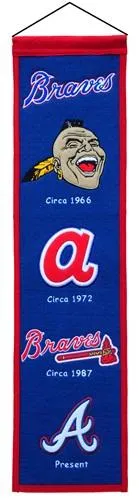 Atlanta Braves Winning Streak Past Mascots Wool Heritage Banner (8"x32")