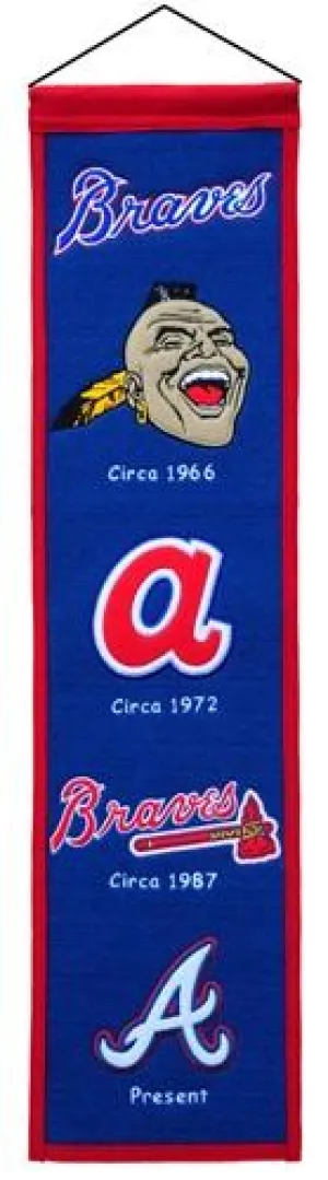 Atlanta Braves Winning Streak Past Mascots Wool Heritage Banner (8"x32")