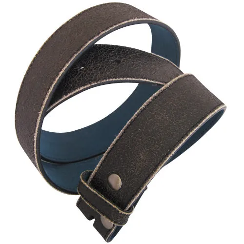 Black Cracked Bonded Leather Interchangeable Belt Strap. STRAP ONLY!