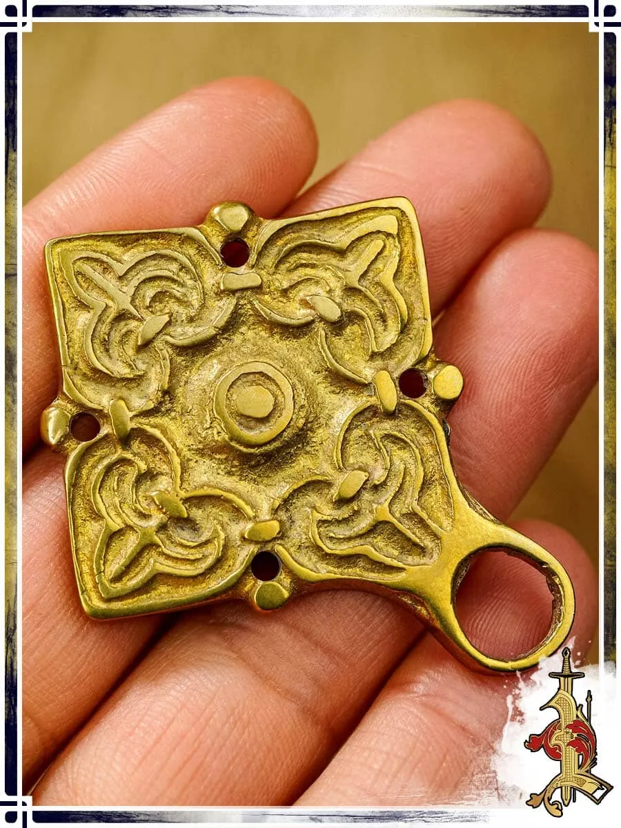 Brass Viking Cloak Clasp Brooch