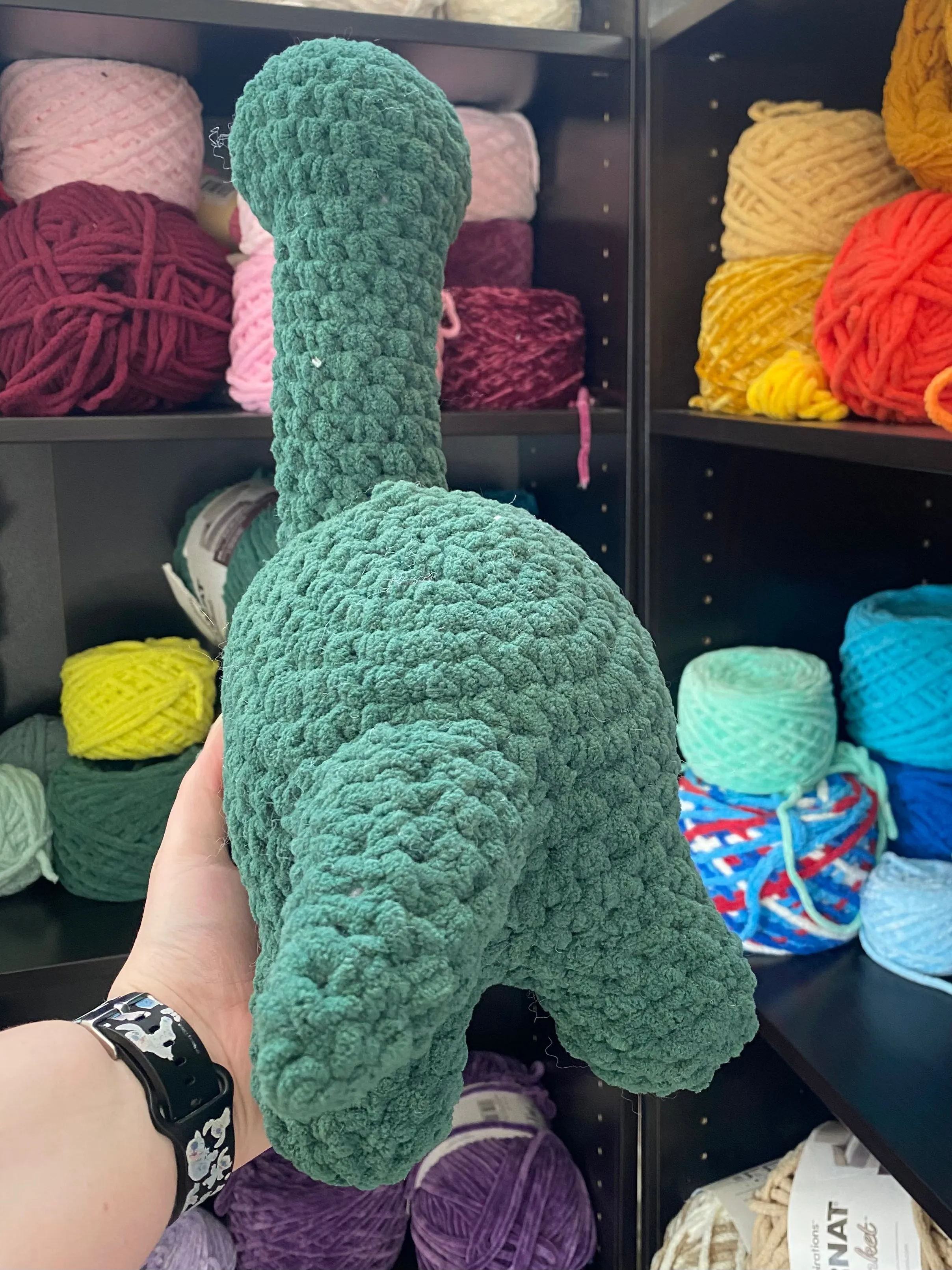 Brontosaurus Crochet Plushie - Dark Green