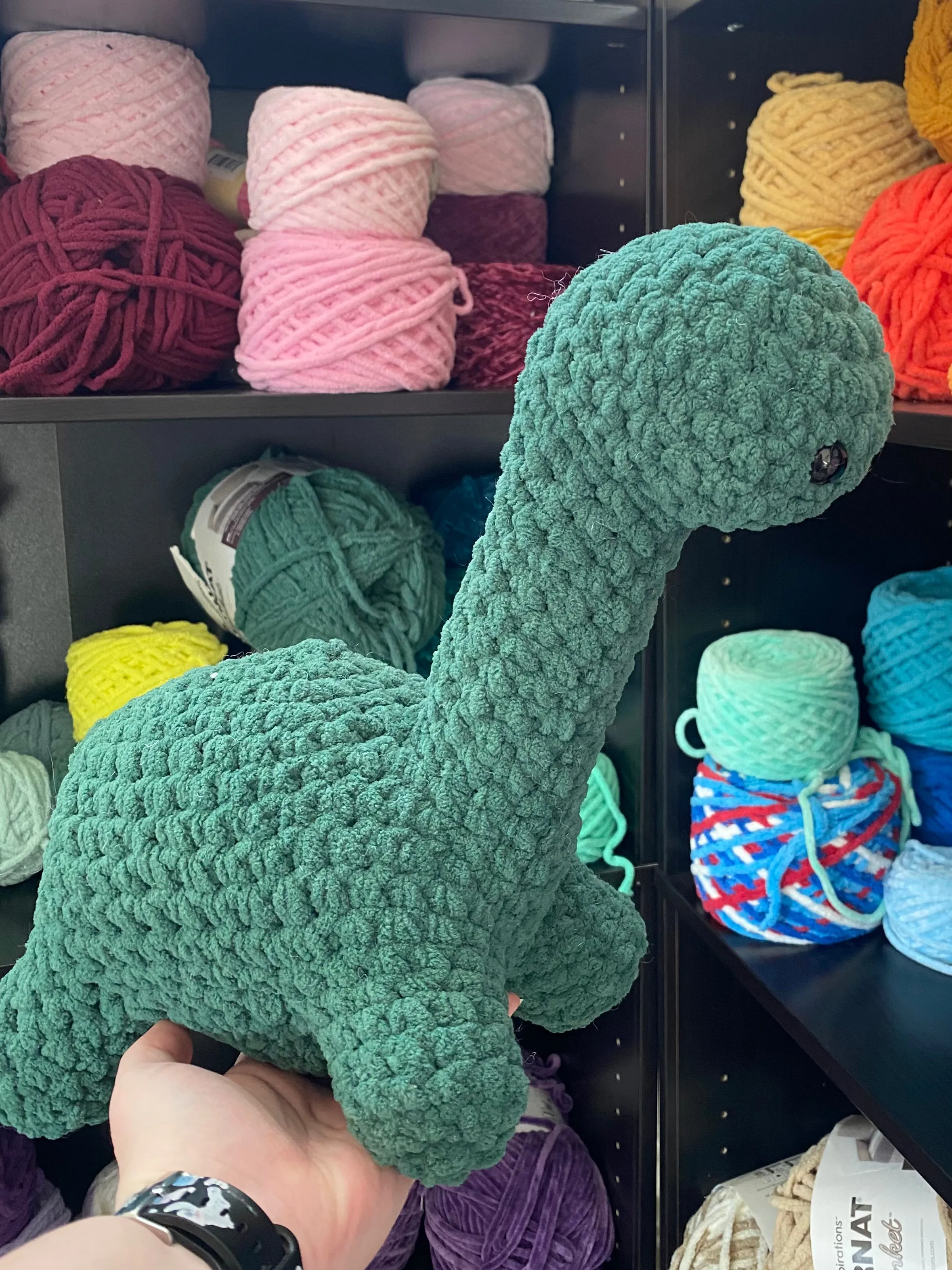 Brontosaurus Crochet Plushie - Dark Green