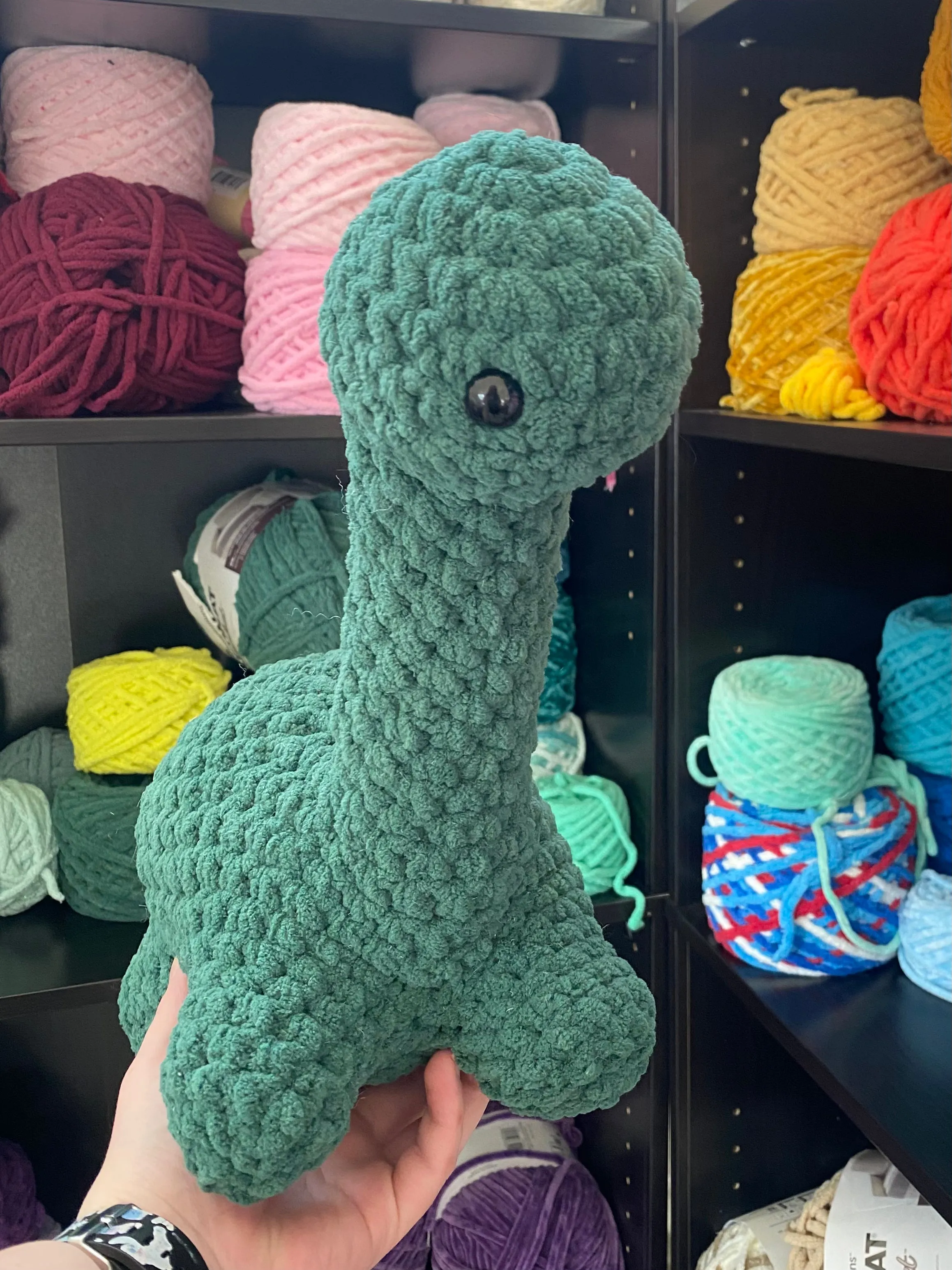 Brontosaurus Crochet Plushie - Dark Green