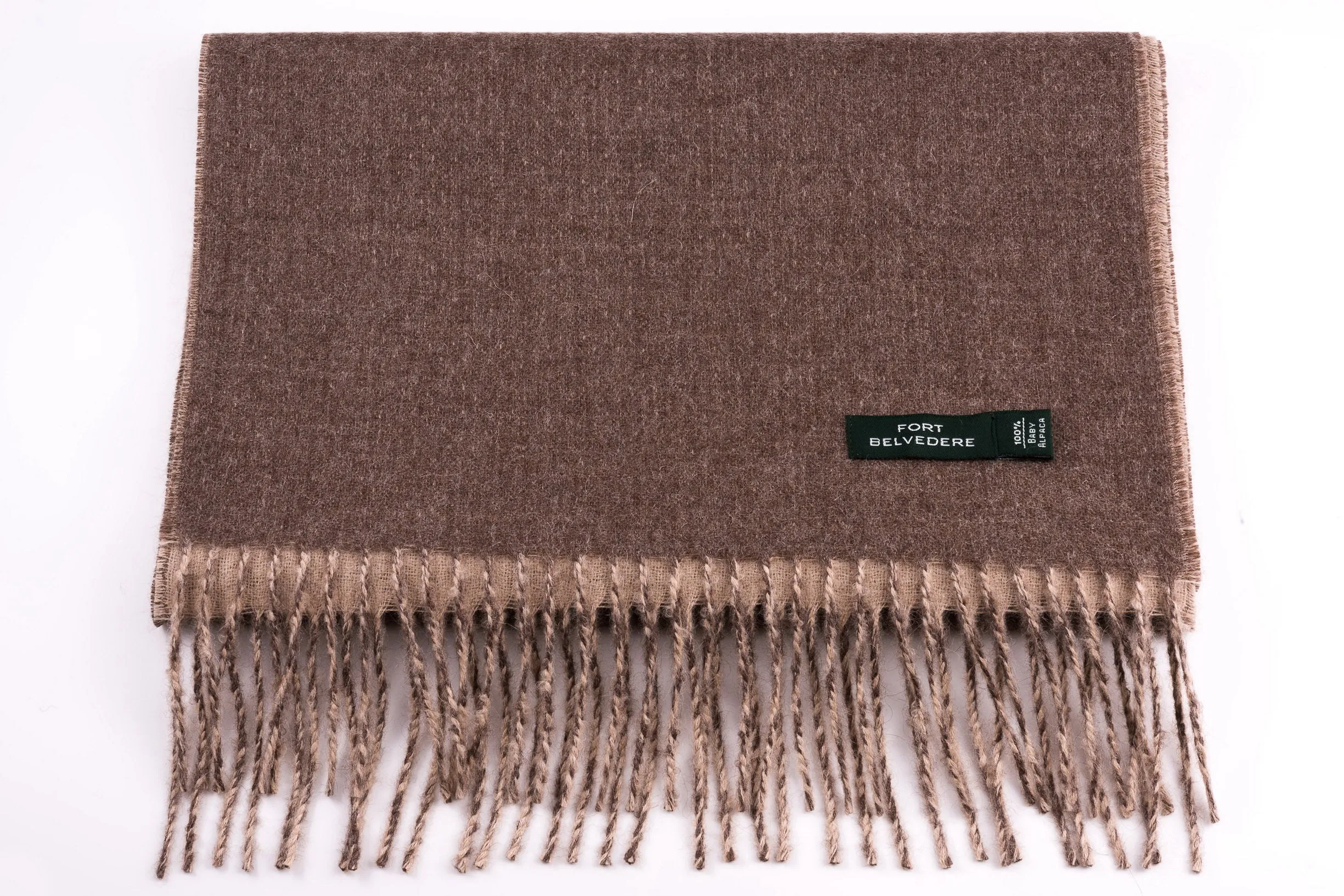 Brown & Oatmeal Double Sided Alpaca Scarf