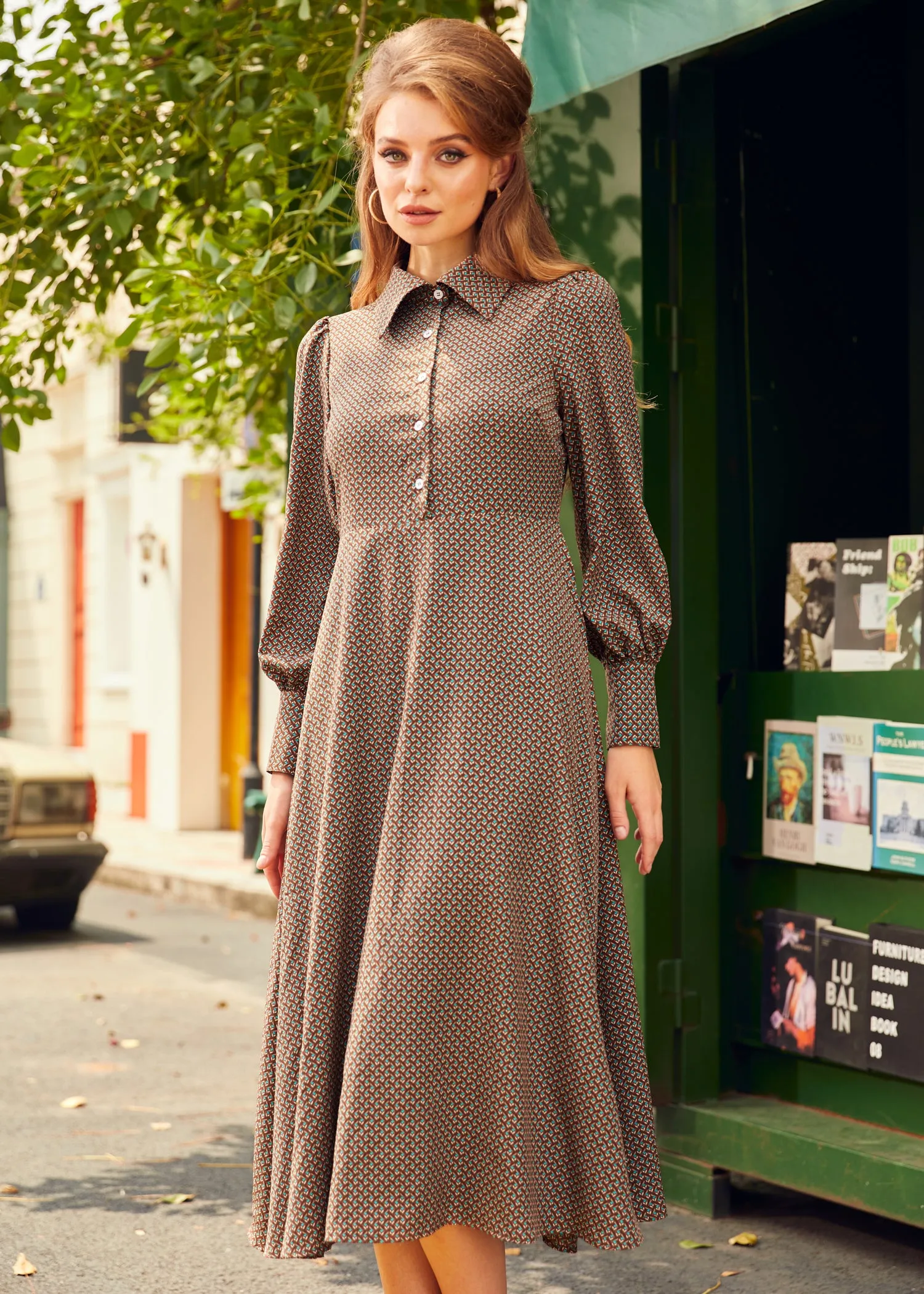 Chestnut Charm Midi Dress