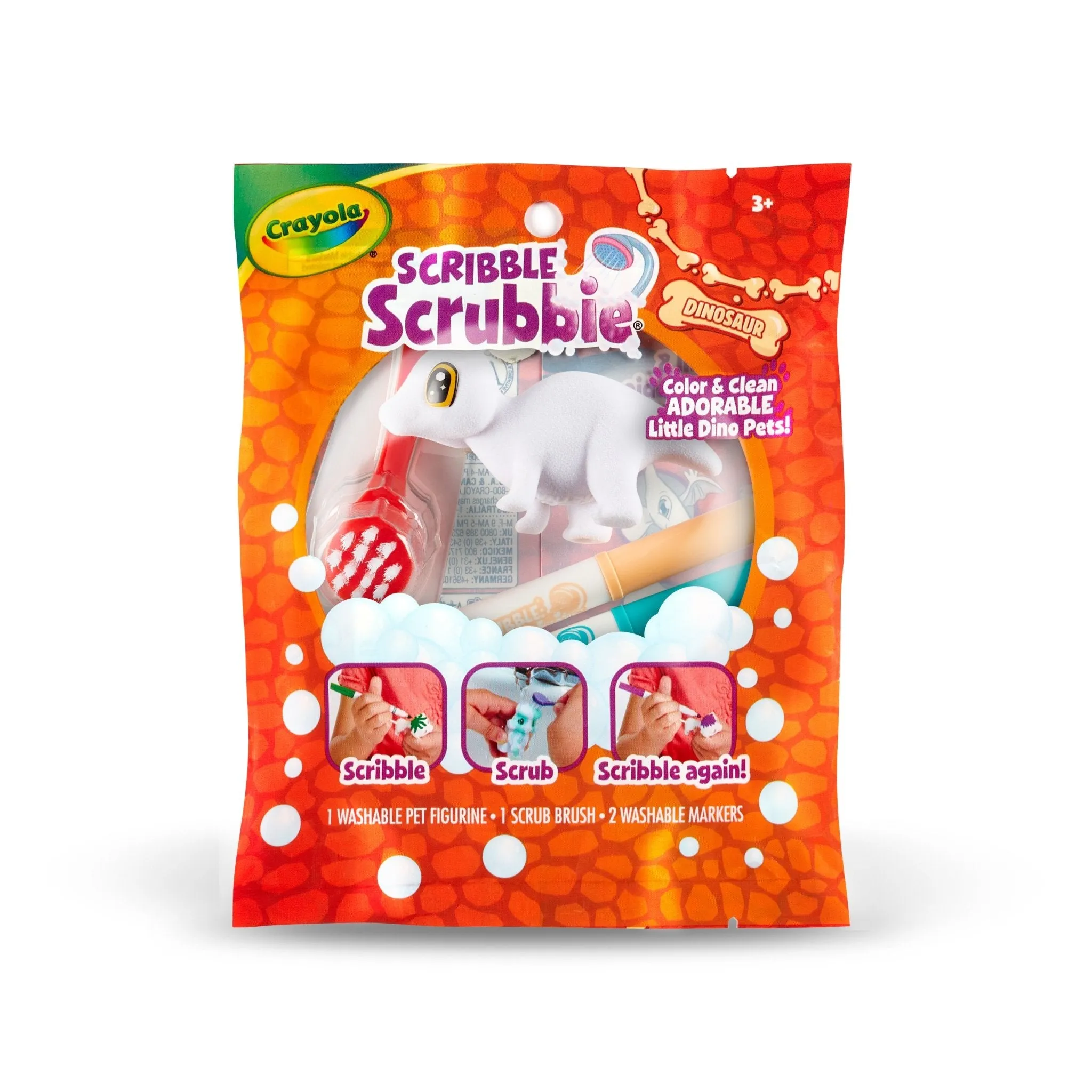 Crayola Scribble Scrubbie DINO, 1Ct Grab Bag, 8 Unique Dinosaurs|Re-Colorable, Re-Do-Able, Fun!