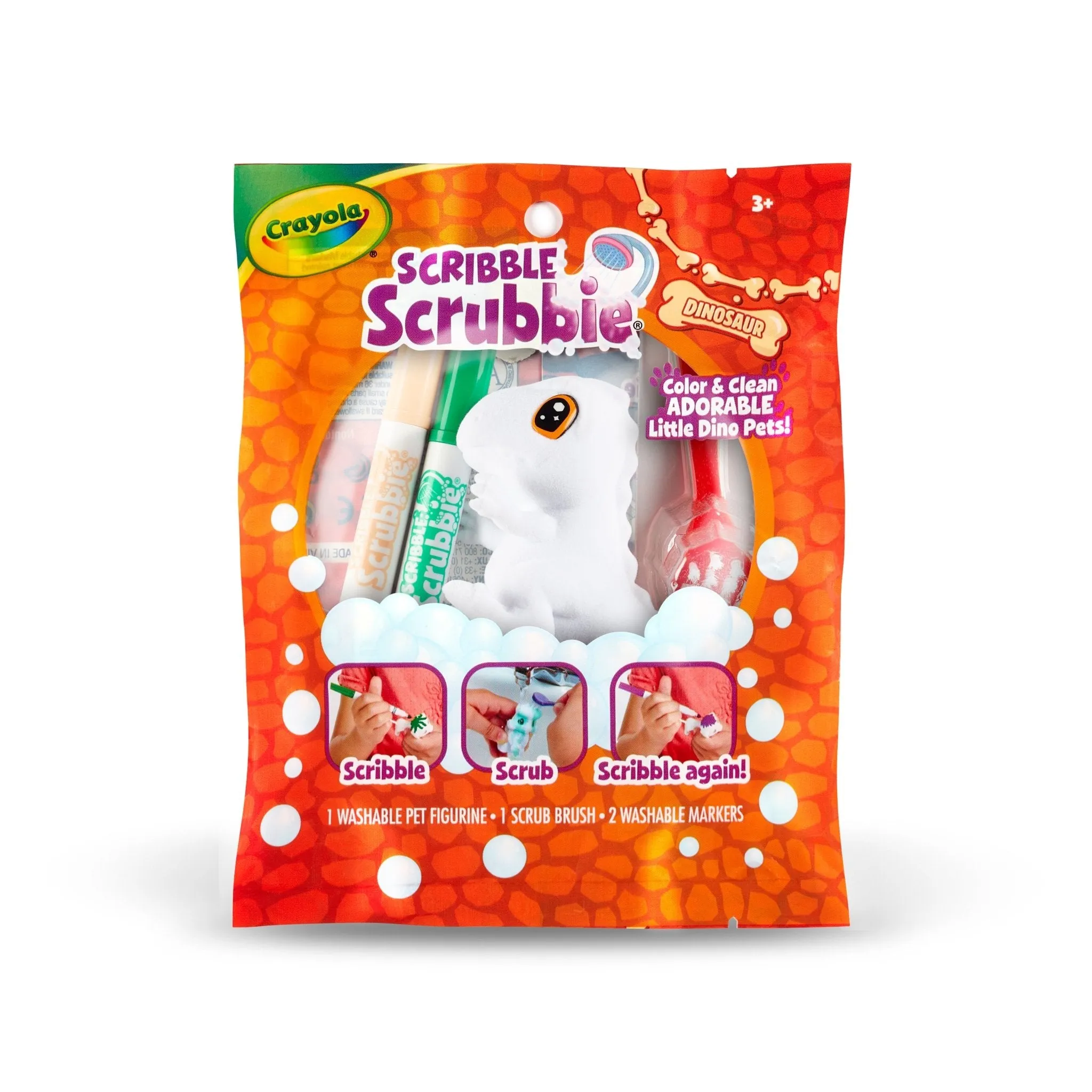 Crayola Scribble Scrubbie DINO, 1Ct Grab Bag, 8 Unique Dinosaurs|Re-Colorable, Re-Do-Able, Fun!