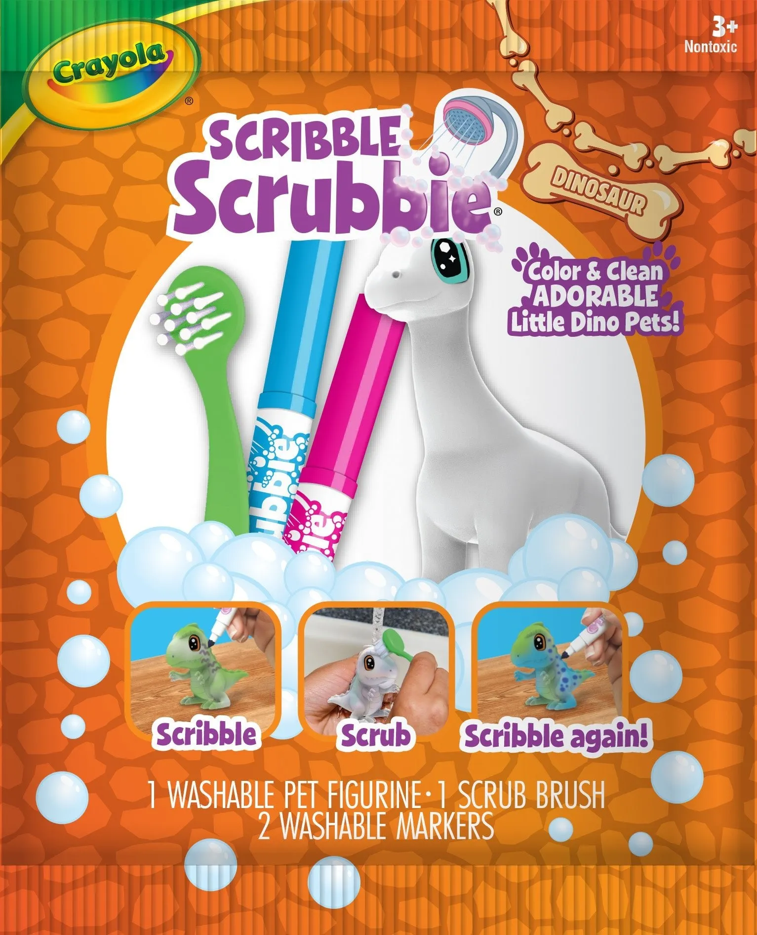 Crayola Scribble Scrubbie DINO, 1Ct Grab Bag, 8 Unique Dinosaurs|Re-Colorable, Re-Do-Able, Fun!