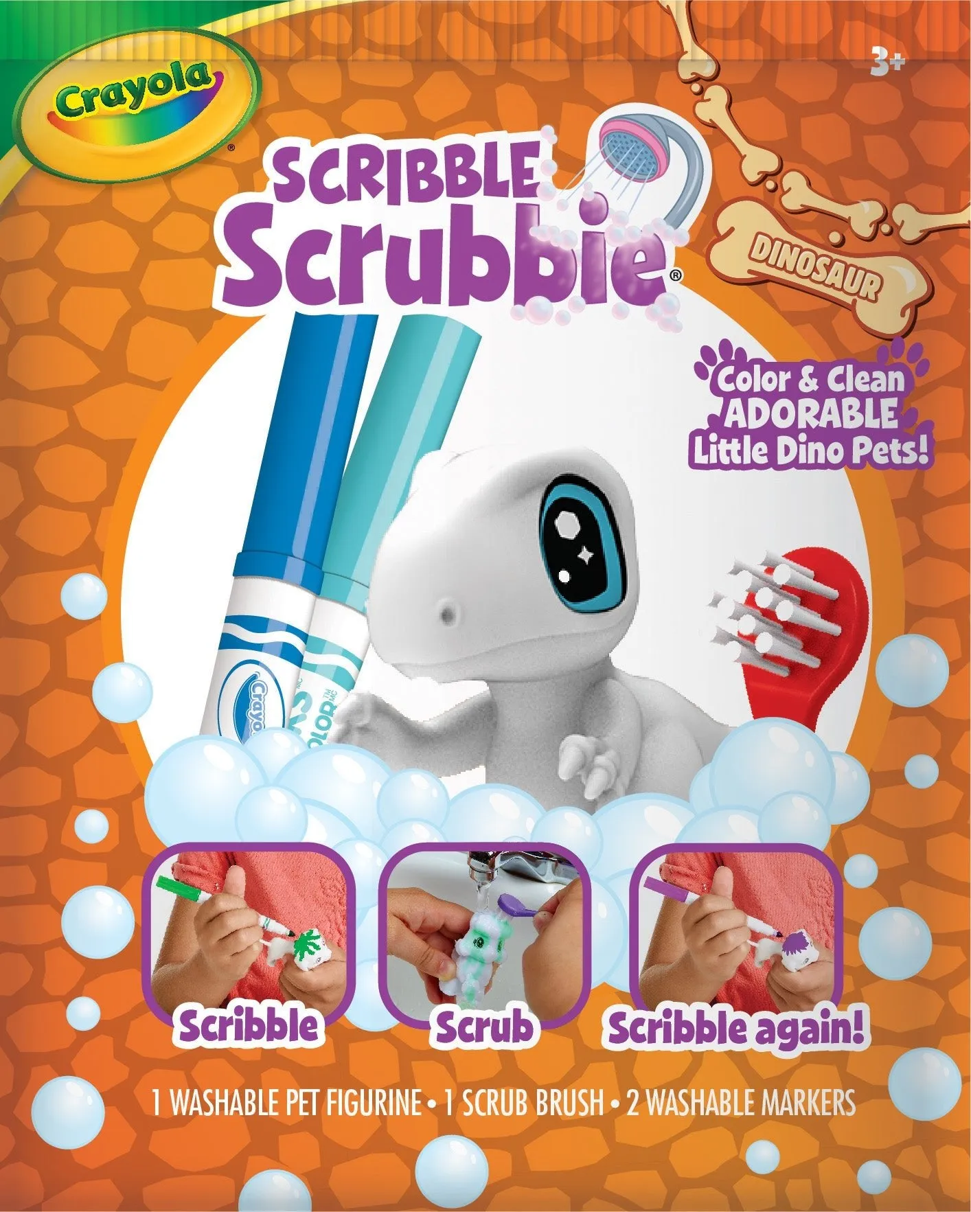 Crayola Scribble Scrubbie DINO, 1Ct Grab Bag, 8 Unique Dinosaurs|Re-Colorable, Re-Do-Able, Fun!