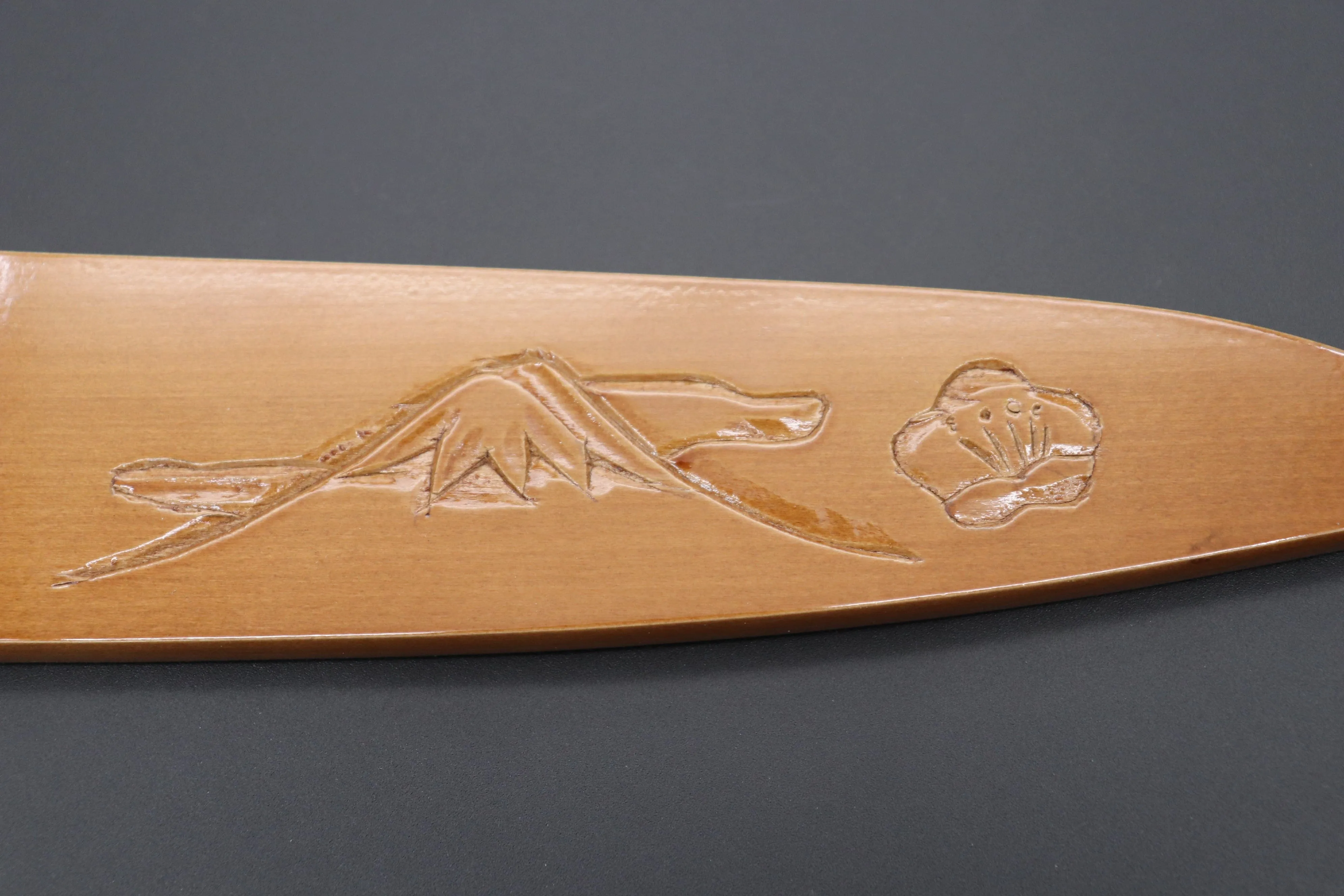 Custom Handmade Carved Wooden Saya for Gyuto 210mm (Mt. Fuji, WS-210-2)