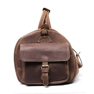 Dark Brown Leather Duffle Bag