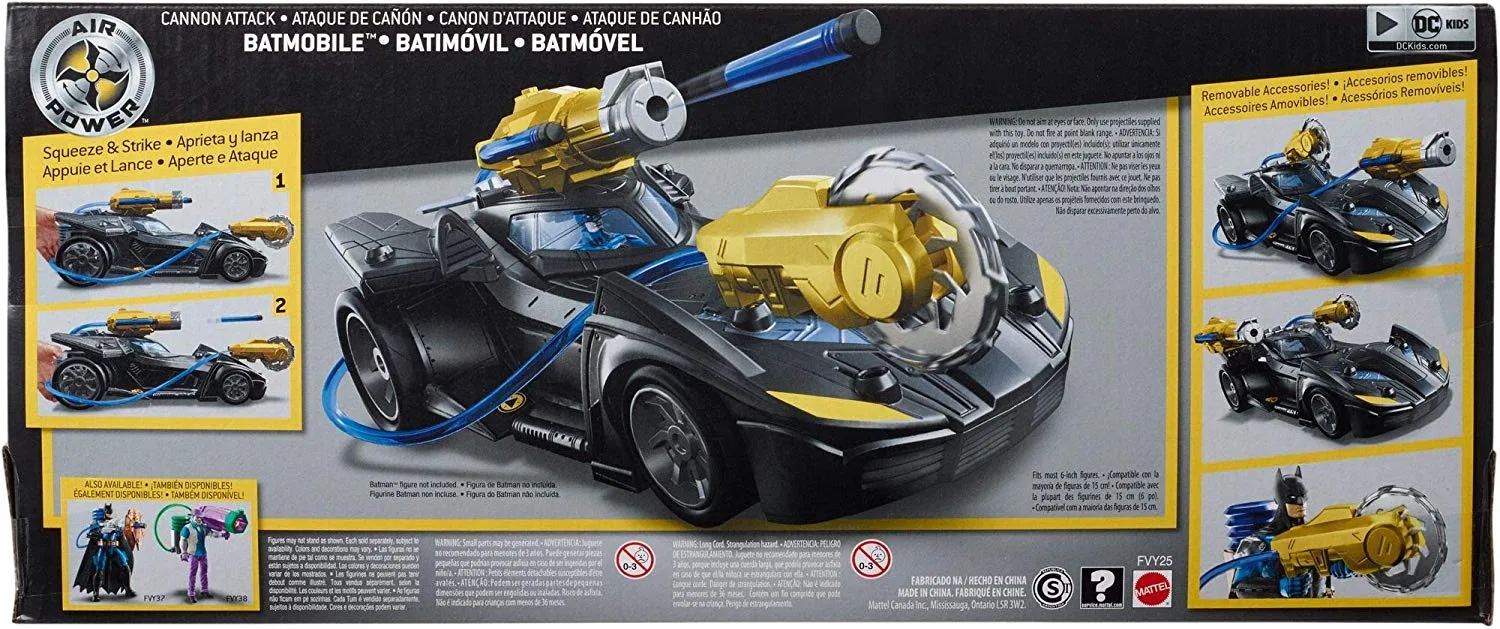 DC Comics Batman Knight Missions Air Power Cannon Attack Batmobile Vehicle