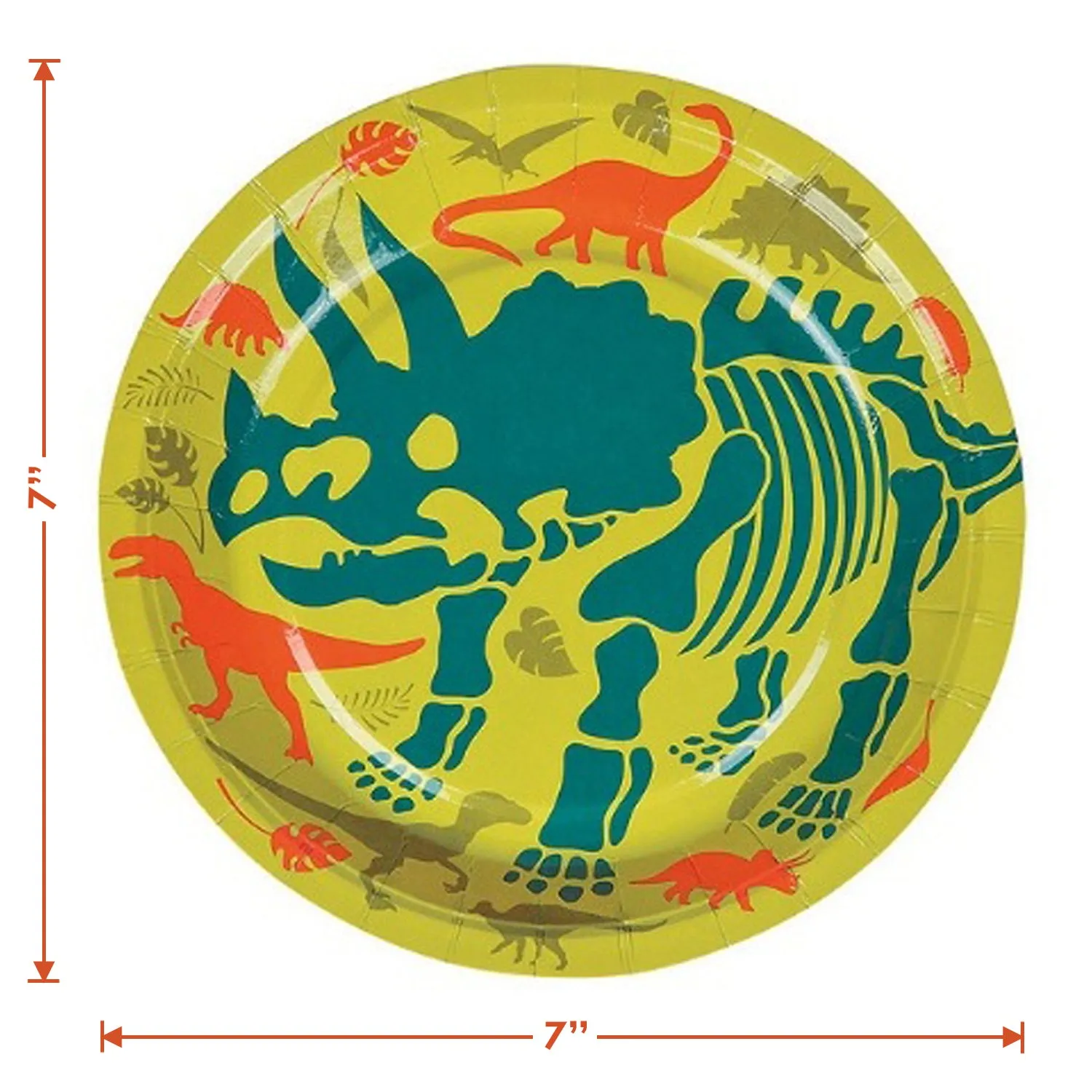 Dinosaur Party Supplies - Dino Dig Fossil Skeleton Paper Dessert Plates and Beverage Napkins (Serves 16)