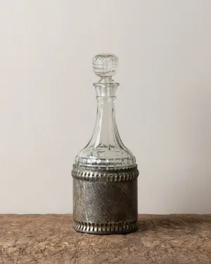 English Metal Wrapped Decanter