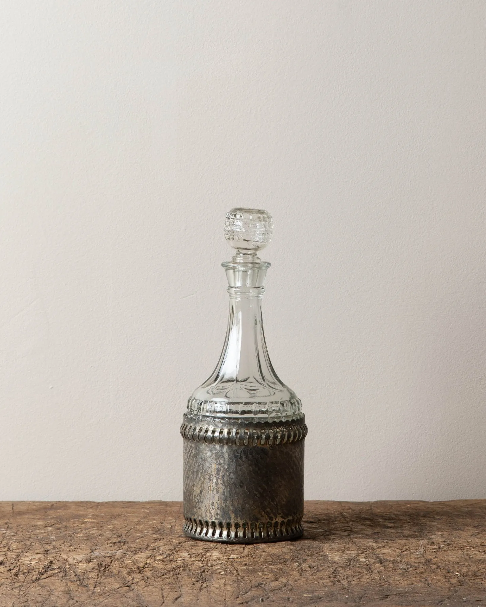 English Metal Wrapped Decanter