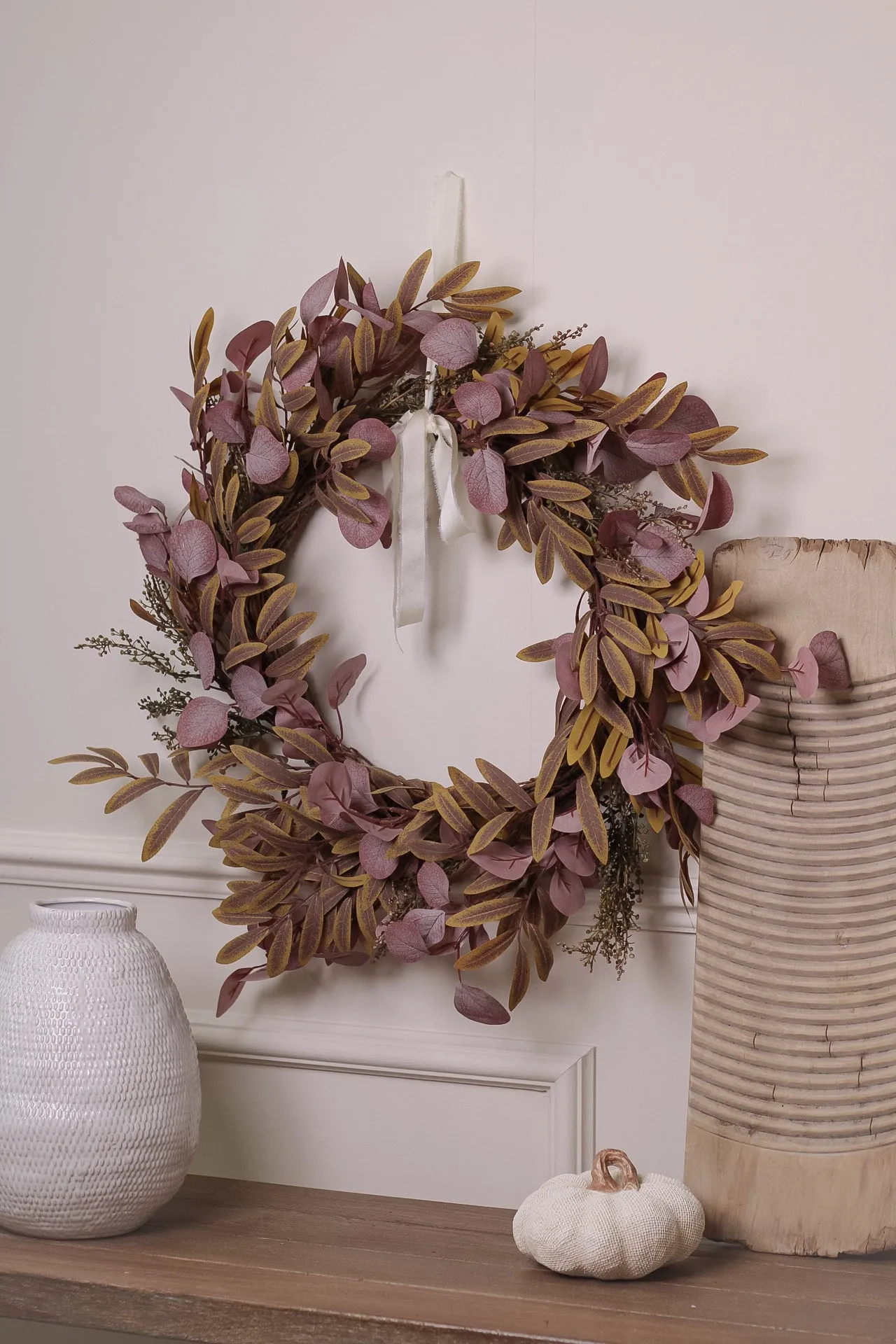 Faux Rustic Autumn Foliage Wreath