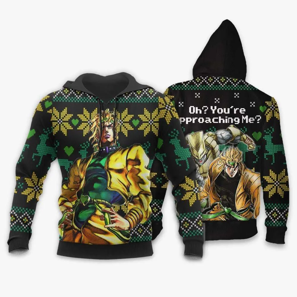 Giftngon - Dio Brando Ugly Christmas Sweater Custom Oh You're Approaching Me Anime JoJo's Xmas Gifts For Kids