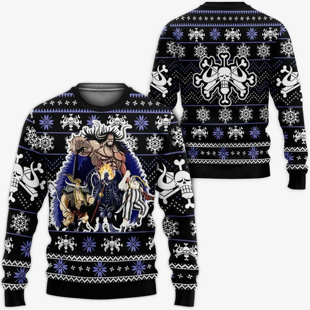 Giftngon - Kaido Beast Pirates Ugly Christmas Sweater Custom Anime One Piece Xmas Gifts