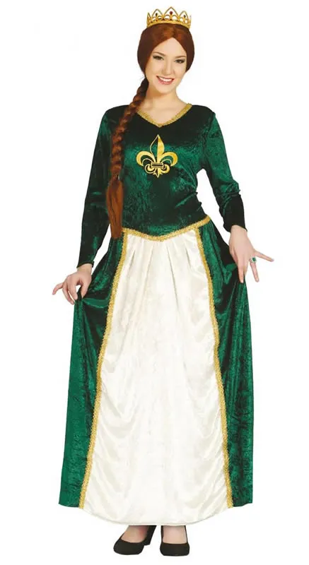 Green Medieval Lady Dress Costume