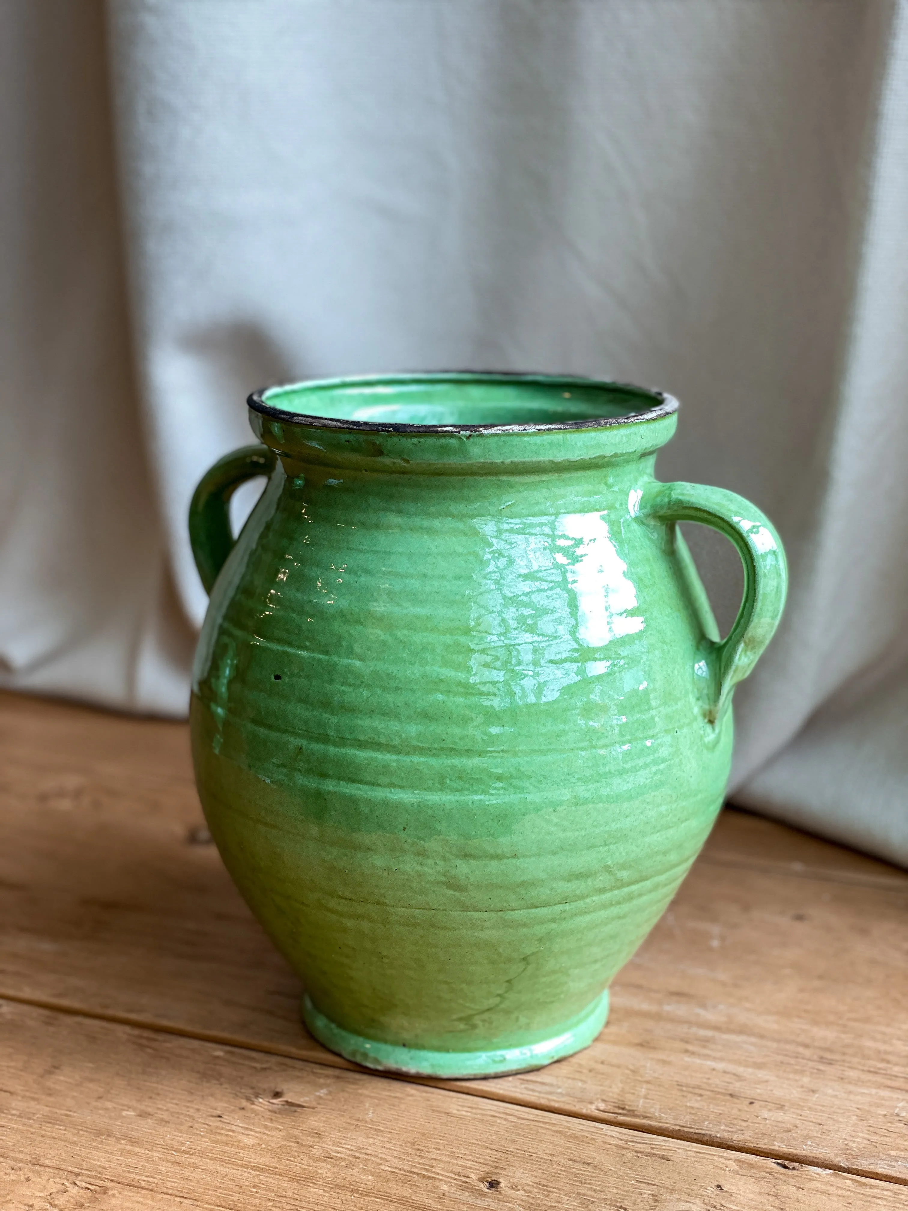 Green Turkish Glazed Pot