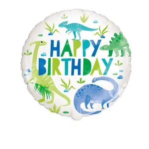 Happy Birthday Dinosaur 18inch Foil Balloon