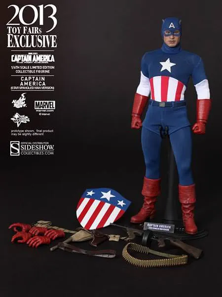 Hot Toys Captain America Star Spangled Man Version 1/6 Scale Action Figure MMS205