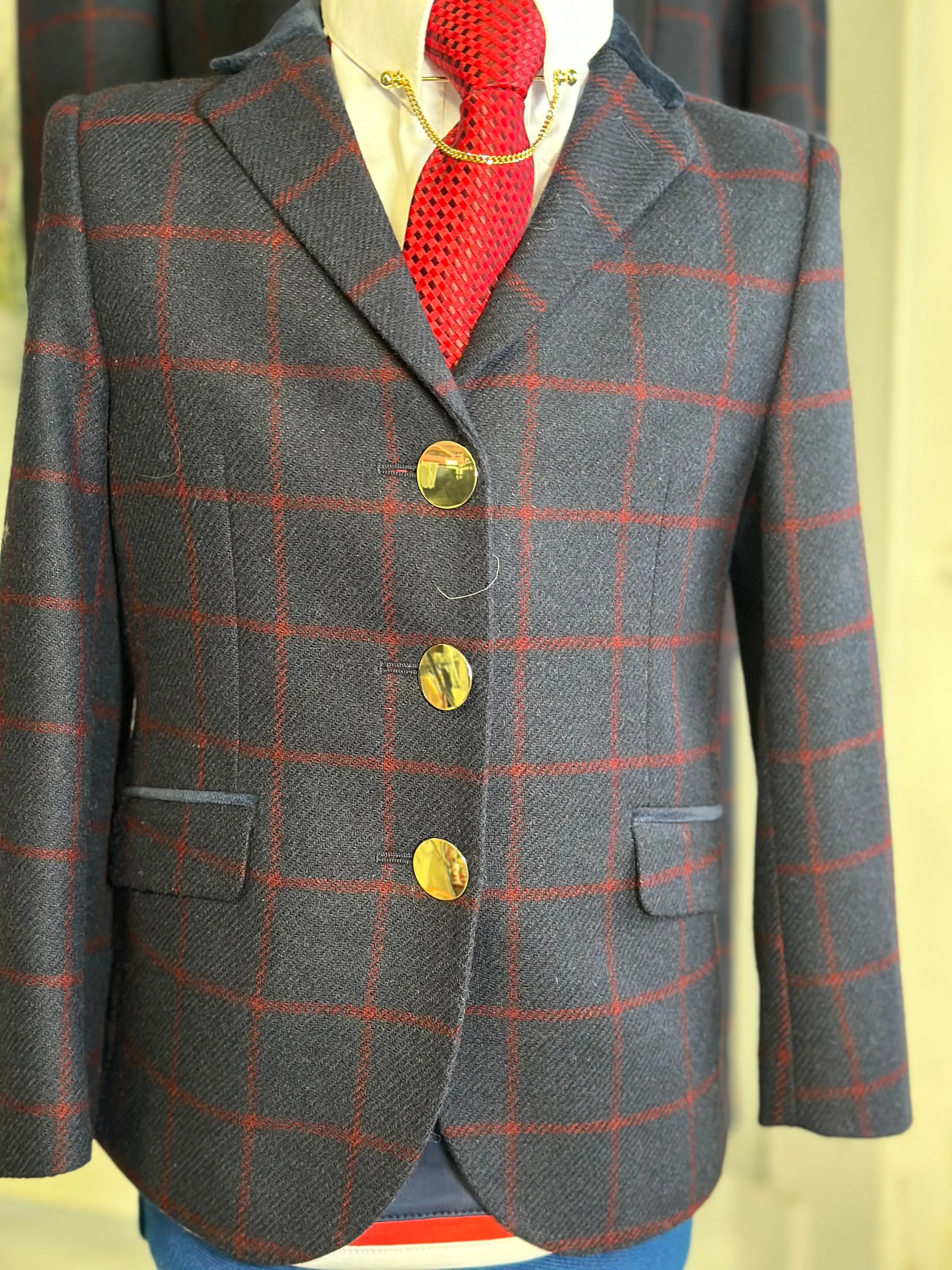 IN STOCK: UNIQUE NAVY TWEED DRESS COAT