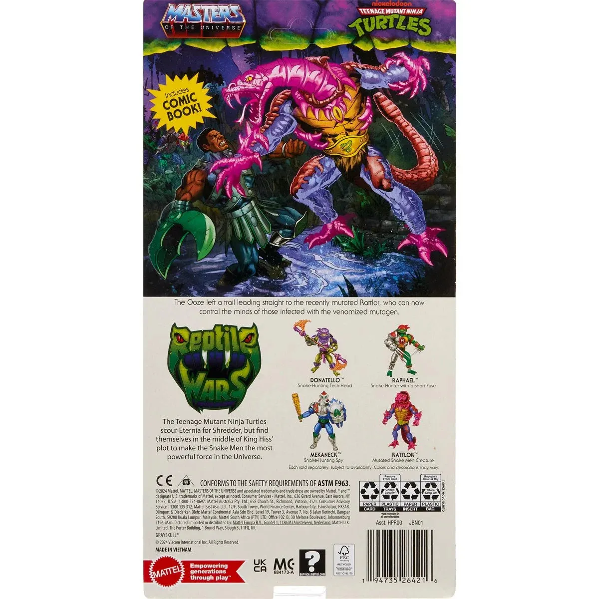 Masters of the Universe: Turtles of Grayskull (Wave 5) Rattlor Action Figure (JBN01) LOW STOCK