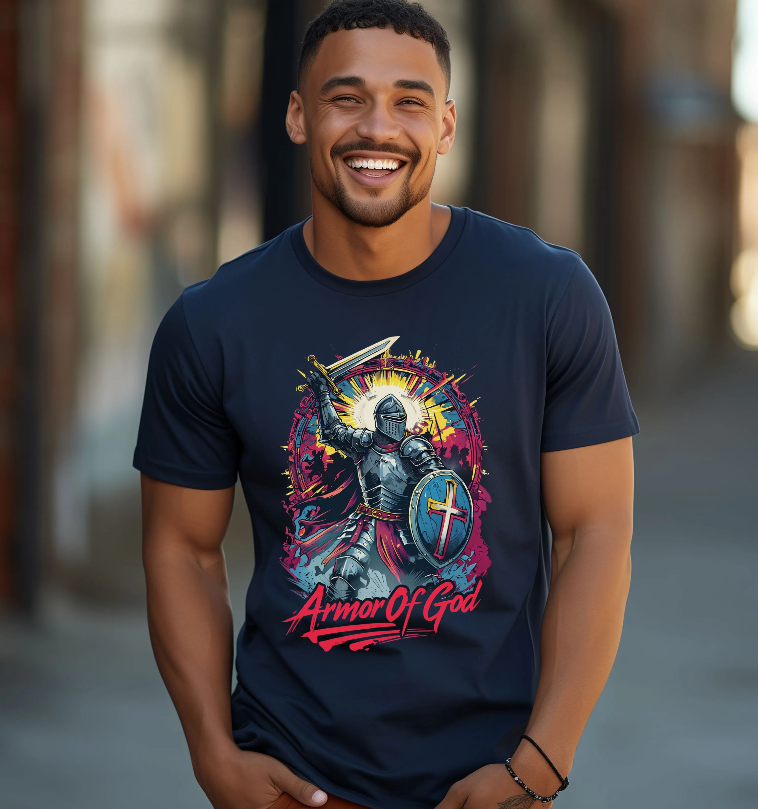 Men's Armor Of God T-Shirt, Christian Streetwear