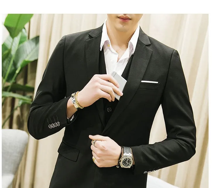 Mens Slim Fit wedding Suits three piece Groom formal Suit