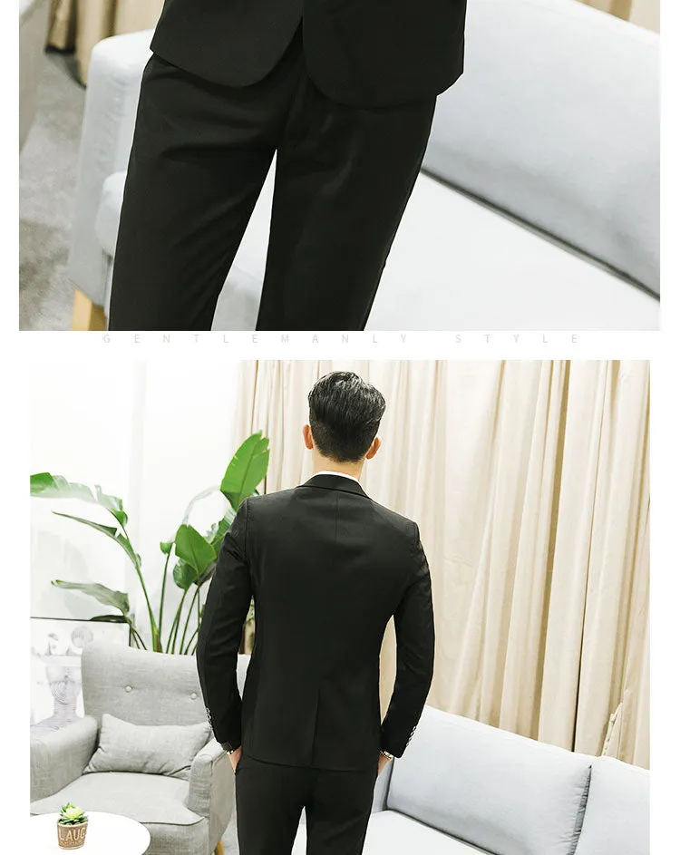 Mens Slim Fit wedding Suits three piece Groom formal Suit