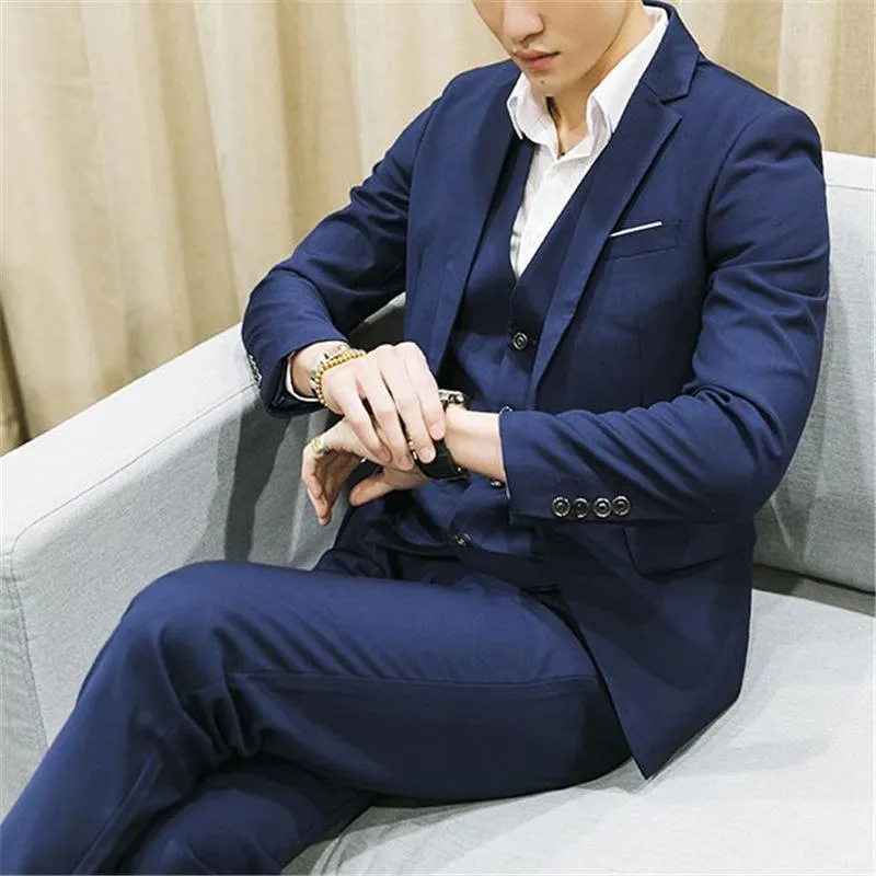 Mens Slim Fit wedding Suits three piece Groom formal Suit