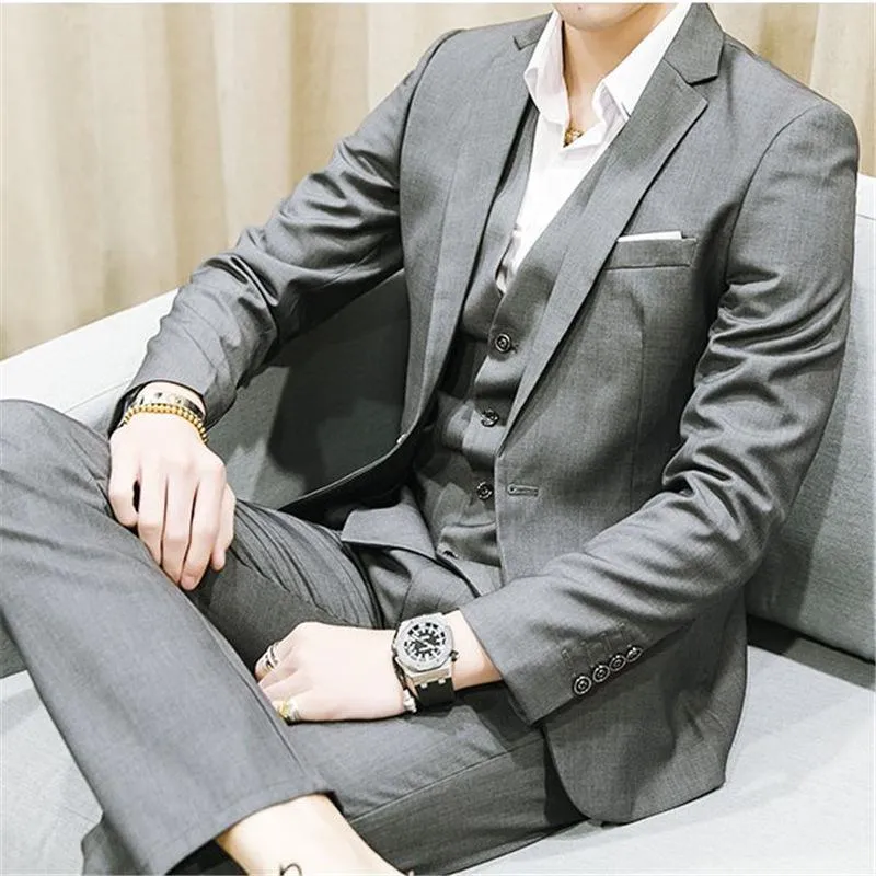 Mens Slim Fit wedding Suits three piece Groom formal Suit