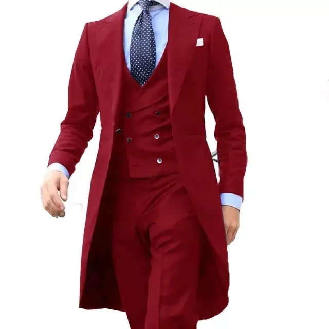 Mens  Suit Tuxedo Custom 3 Pieces (Jacket vest Pants)