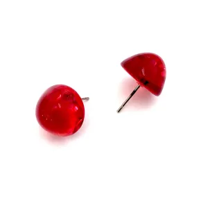 Red Gumdrop Stud Earrings