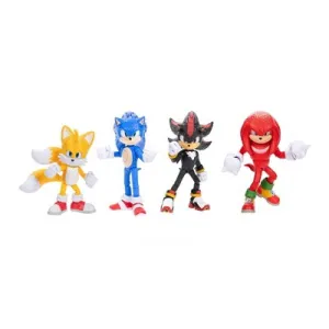 Sonic the Hedgehog 3 5" Action Figure Set - 4pk: Superheroes & Comics, Animation, TV and Movies, Batteries Included