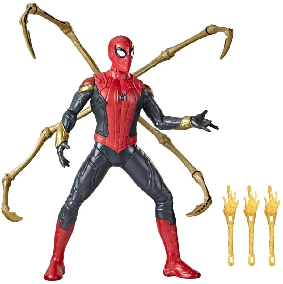 Spider-Man Marvel Deluxe 13-Inch-Scale Thwip Blast Integrated Suit Action Figure, Suit Upgrades, and Web Blaster Accessory