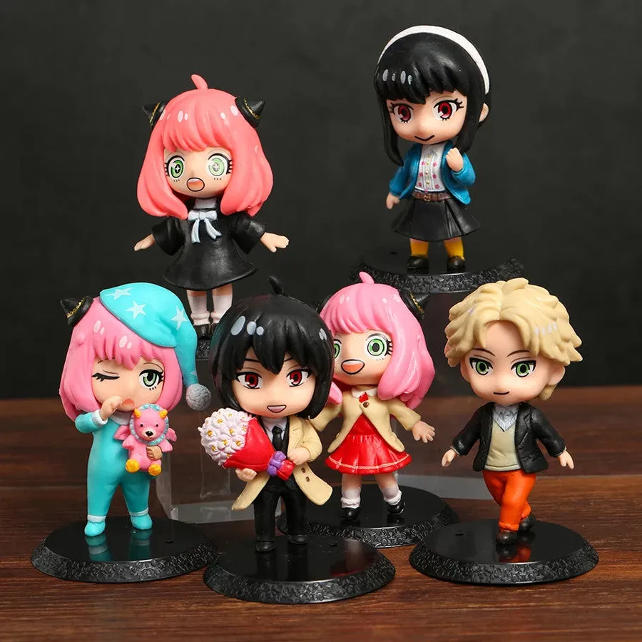 Spy X Family | Set Of 6 Anime Action Figures Model C | 9-10 Cm |