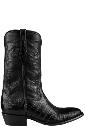 Stallion Nile Crocodile Cowboy Boots - Black