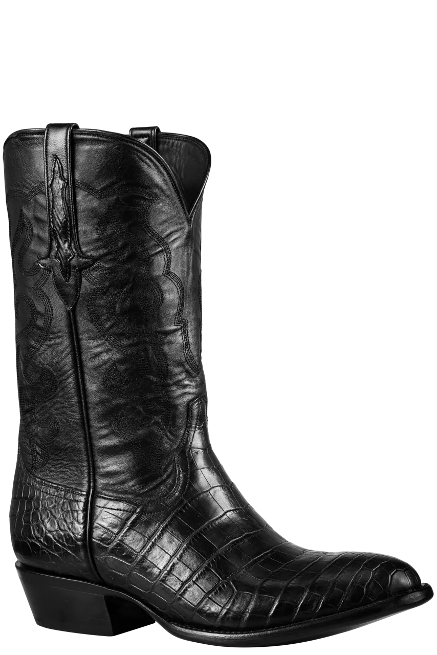 Stallion Nile Crocodile Cowboy Boots - Black