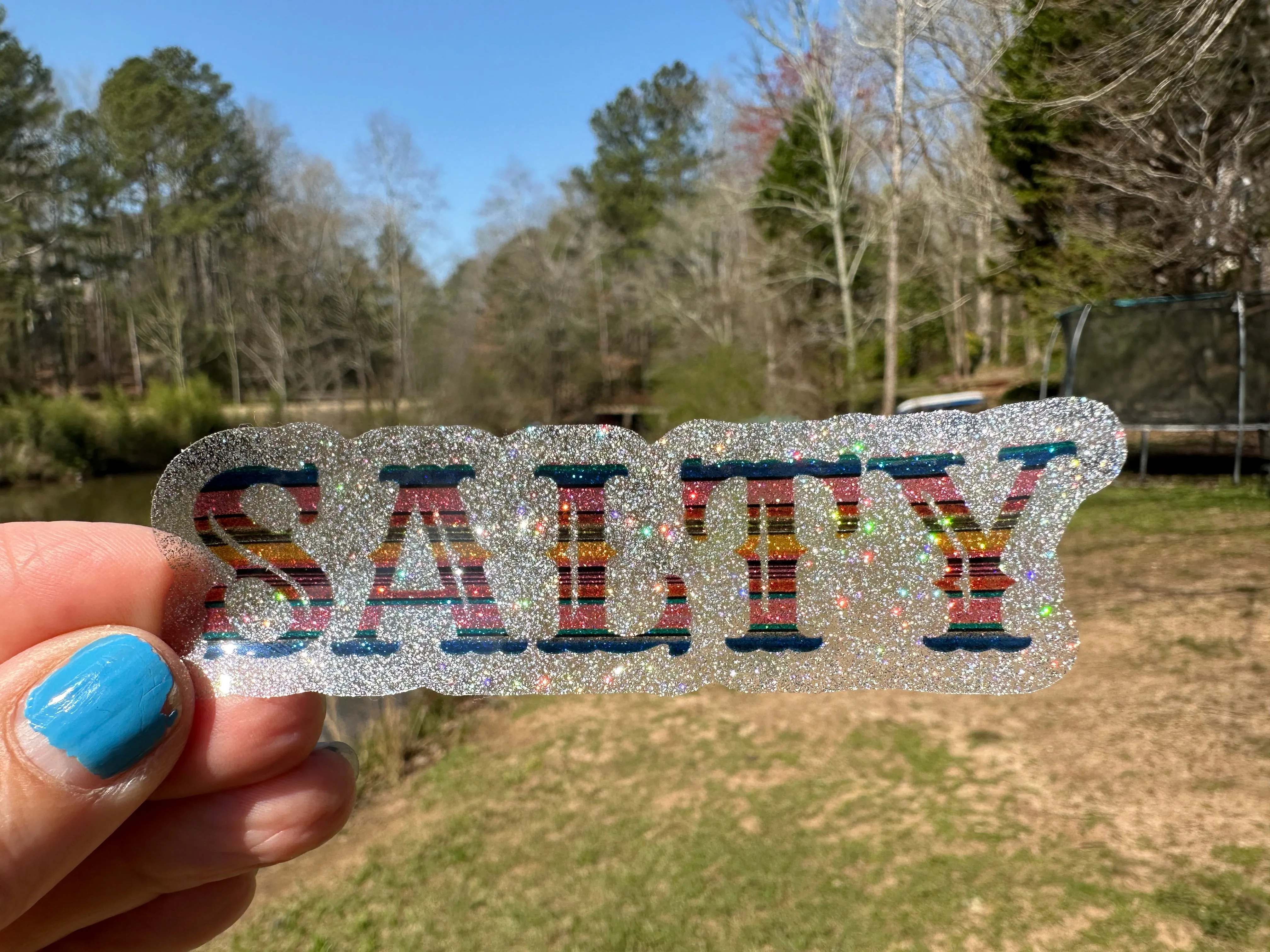 Sticker | 1J | Serape Salty | Waterproof Vinyl Sticker | White | Clear | Permanent | Removable | Window Cling | Glitter | Holographic