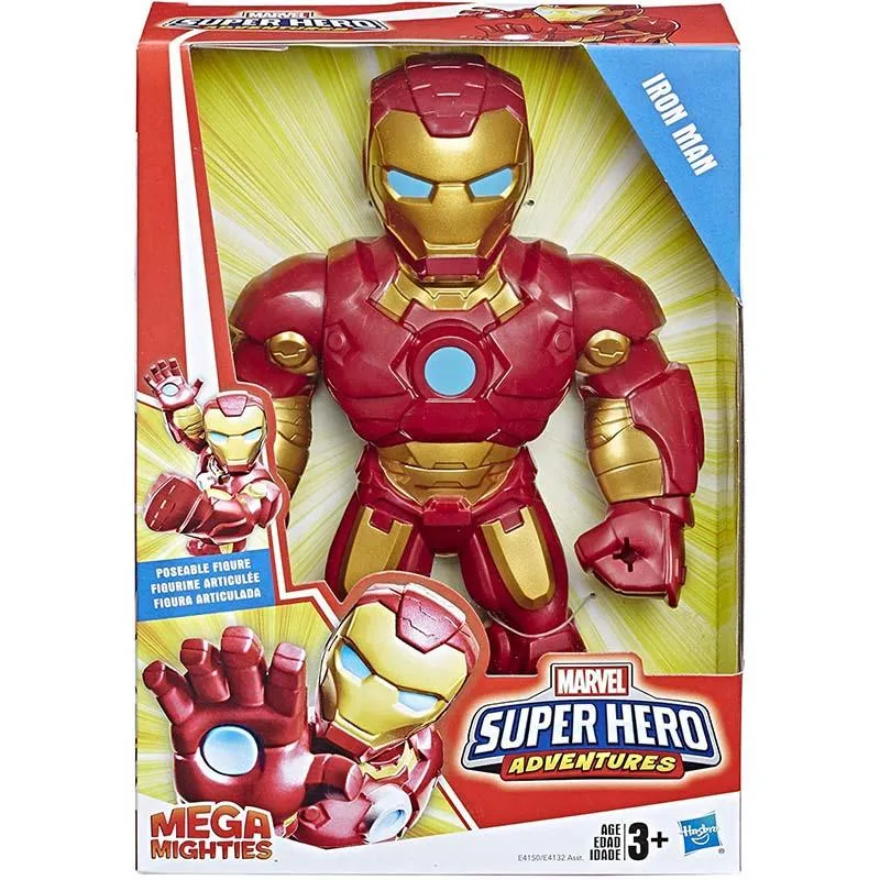 Super Hero Adventures Marvel Mega Mighties Iron Man Collectible 10-Inch Action Figure, Toys for Kids Ages 3 and Up